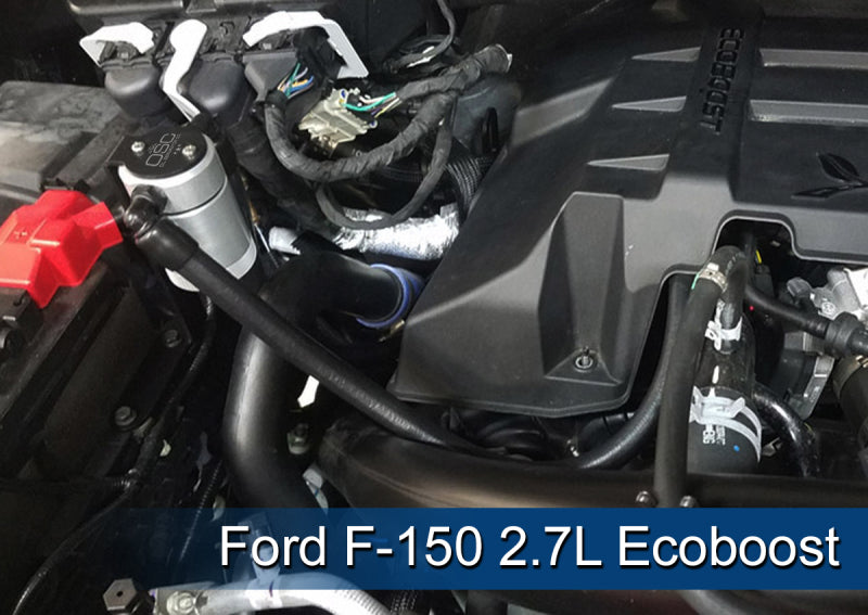 J&L 2011-2023 Ford F-150 2.7L/3.5L/5.0L Passenger Side Oil Separator 3.0 - Clear Anodized 3016P-C