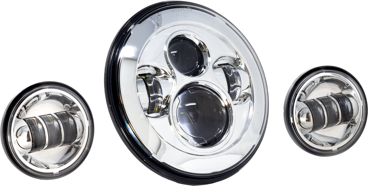 LETRIC LIGHTING CO7" Led Hdlgt W/ Pass Lamps Chr IndianLLC-ILHK-7C