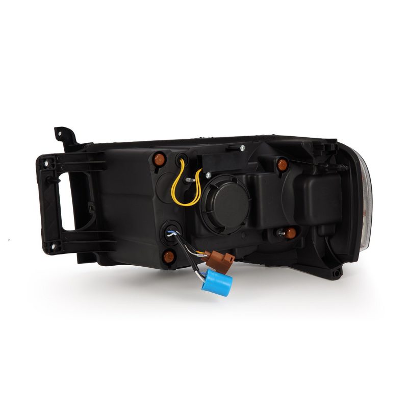 AlphaRex 02-05 Dodge Ram 1500 LUXX LED Proj Headlights Alpha Black w/Activ Light/Seq Signal 880569