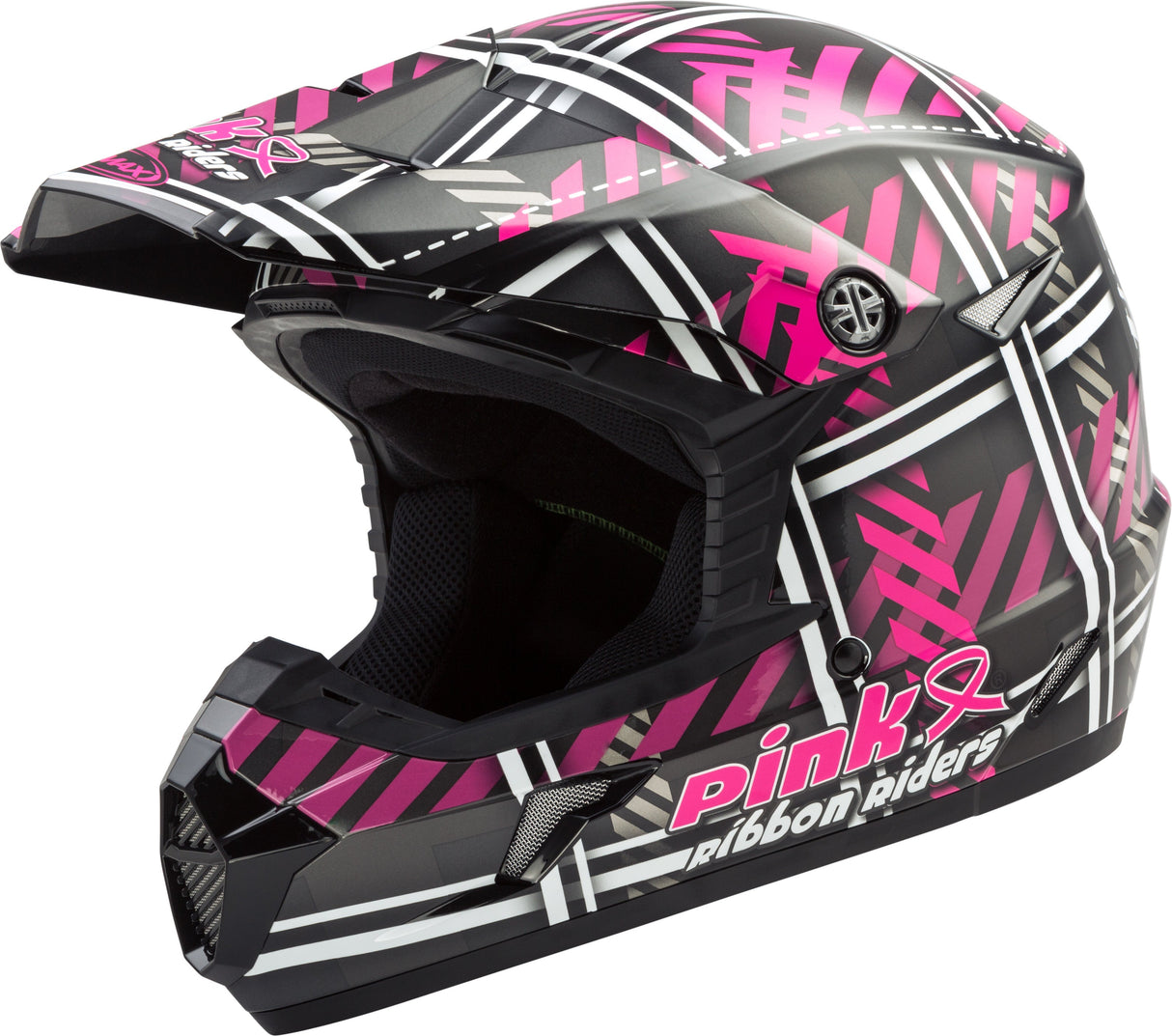 GMAX Mx-46 Off-Road Pink Ribbon Riders Helmet Black/Pink Xl G3463227