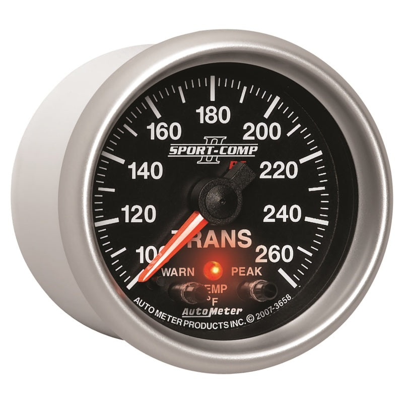 Autometer Elite 52.4mm 100-260F Transmission Temprature Peak & Warn w/ Electronic Control Gauge 3658