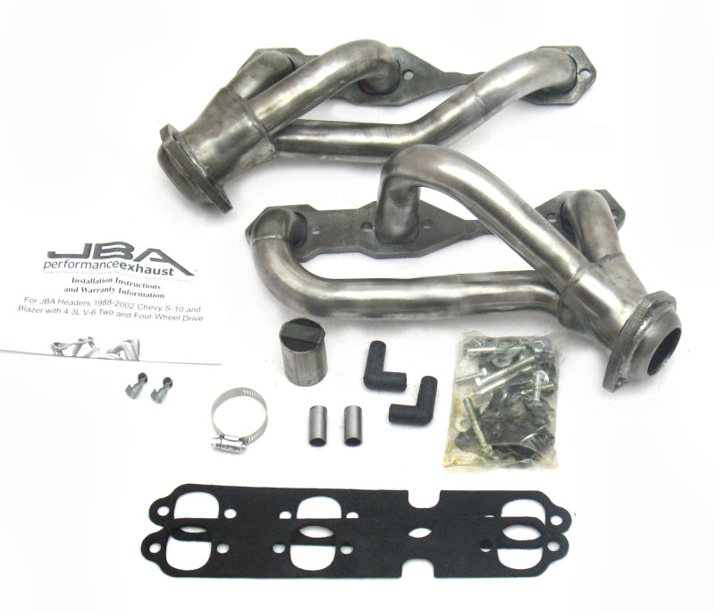 JBA 88-95 & 02-03 GM S-Truck 4.3L V6 4WD 1-1/2in Primary Raw 409SS Cat4Ward Header 1840S-3