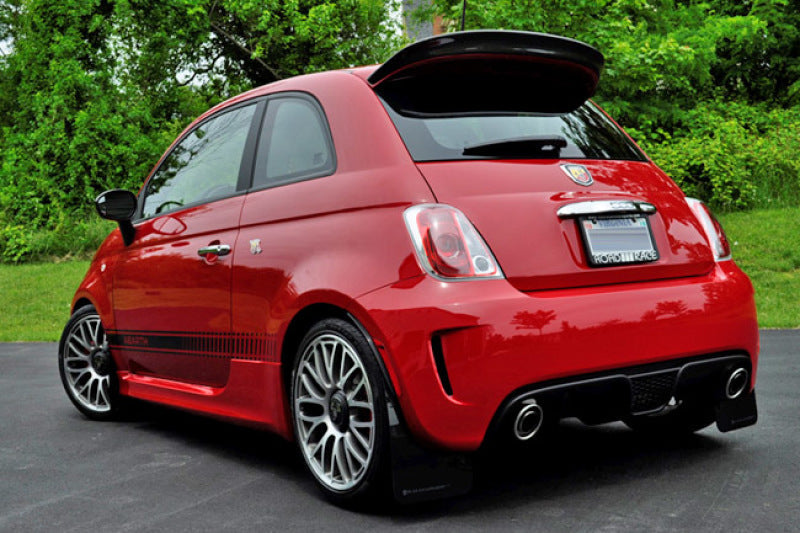 Rally Armor 2012-18 Fiat 500 (Pop/Sport/Lounge/Abarth) Red Mud Flap w/ White Logo MF25-UR-RD/WH