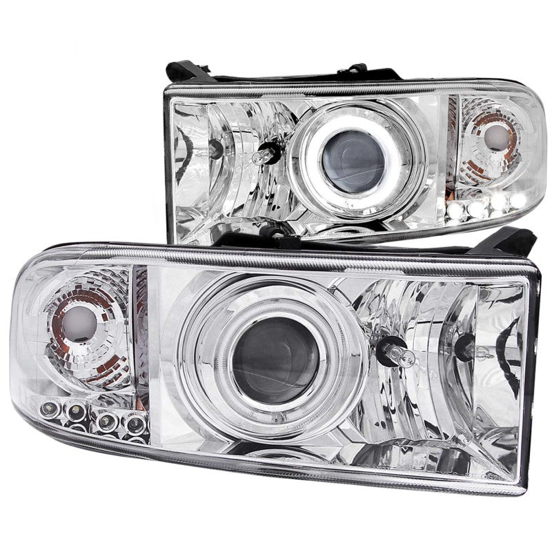 ANZO 1994-2001 Dodge Ram Projector Headlights w/ Halo Chrome 111056