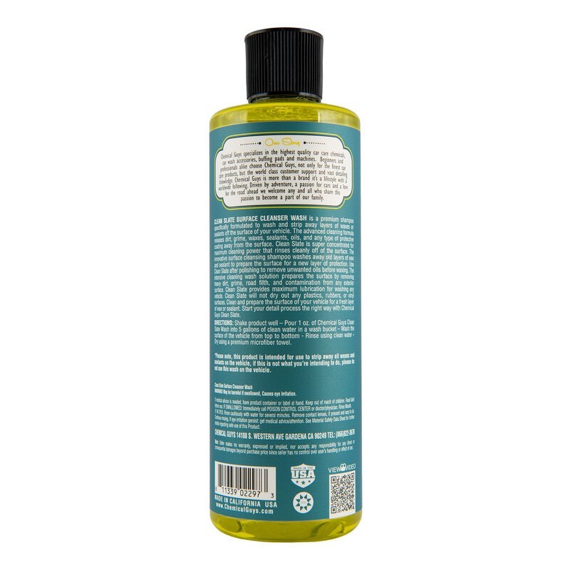 Chemical Guys Clean Slate Surface Cleanser Wash Soap - 16oz CWS80316