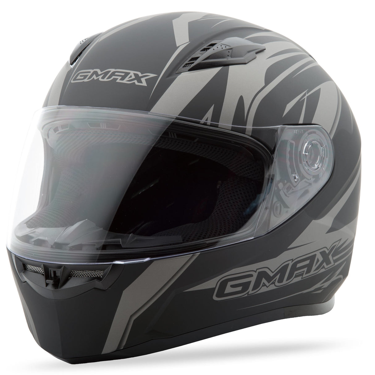 GMAX Ff-49 Full-Face Derk Helmet Matte Black/Silver 3x G7490399 F.TC-12