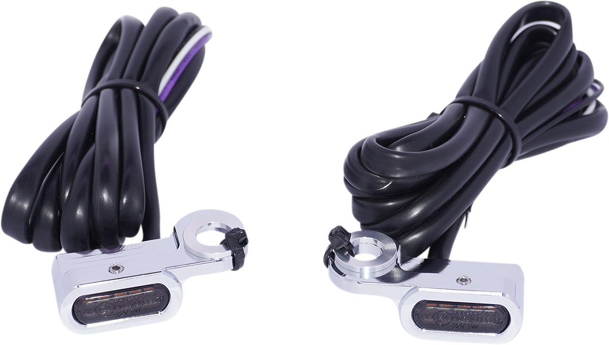 DRAG SPECIALTIES Luces marcadoras - Ámbar/Blanco - Lente ahumada - Cromo L22-0229DCME