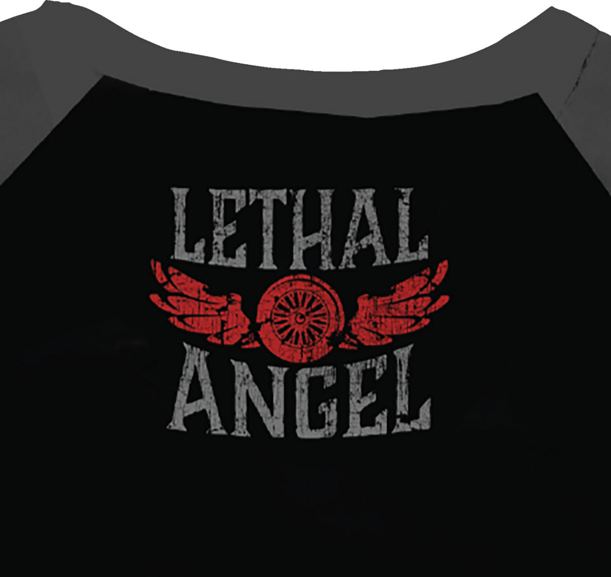 LETHAL THREAT Women's Fast & Fearless Raglan Sleeve Shirt - Black/Gray - Small LA70203S