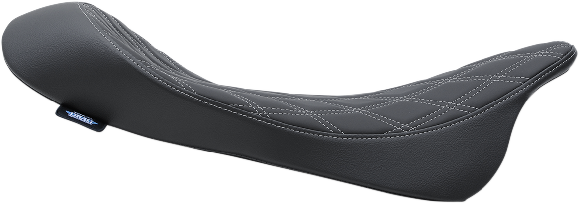 DRAG SPECIALTIES Asiento individual bajo - Doble diamante - Costura plateada - FL '08-'22 0801-1153