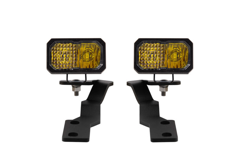 Diode Dynamics 16-21 Toyota Tacoma Stage Series 2in LED Ditch Light Kit - Yellow Pro Combo DD6379
