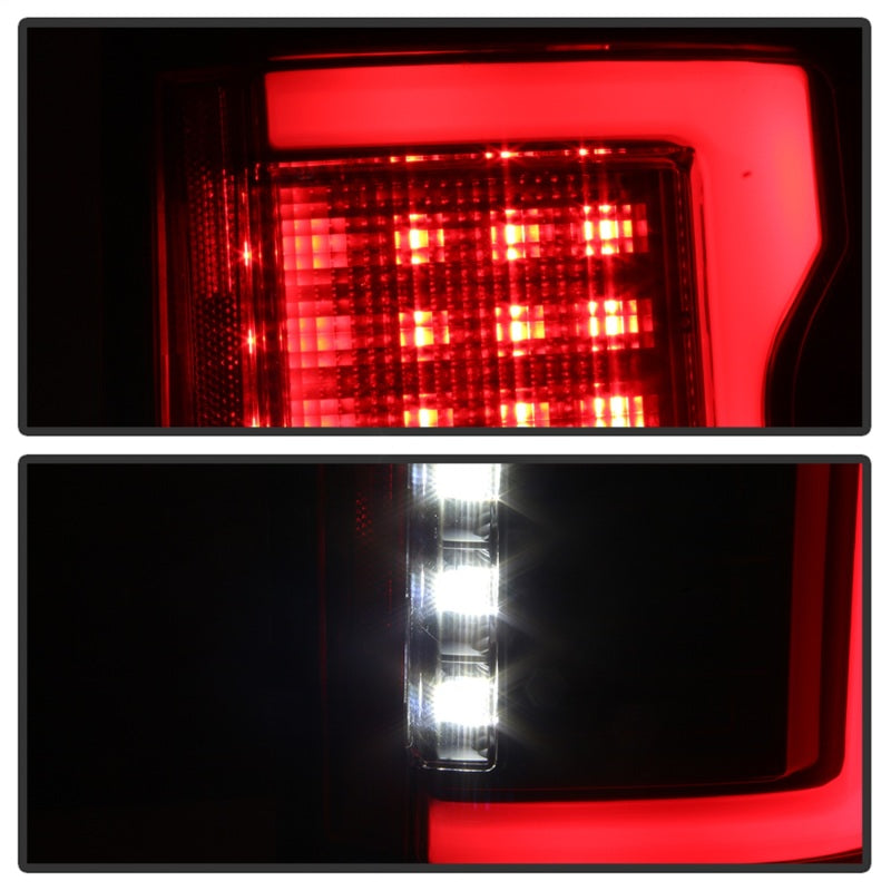 Spyder 15-18 Ford F-150 Light Bar LED Tail Lights (w/Blind Spot) - Black (ALT-YD-FF15015BS-LBLED-BK) 5085313