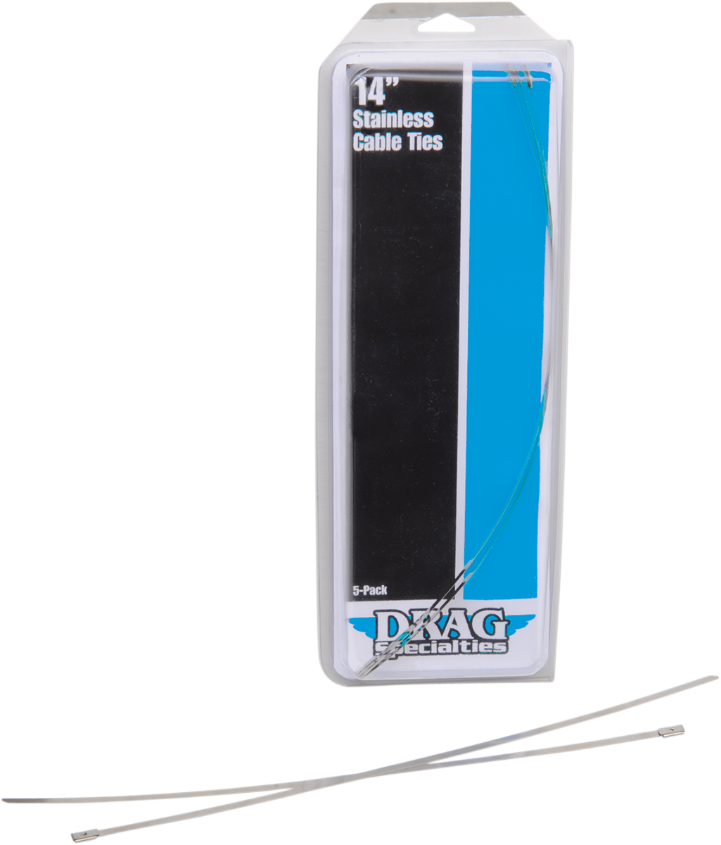 DRAG SPECIALTIES Bridas para corbatas - Acero inoxidable - 14" 304-0514-D