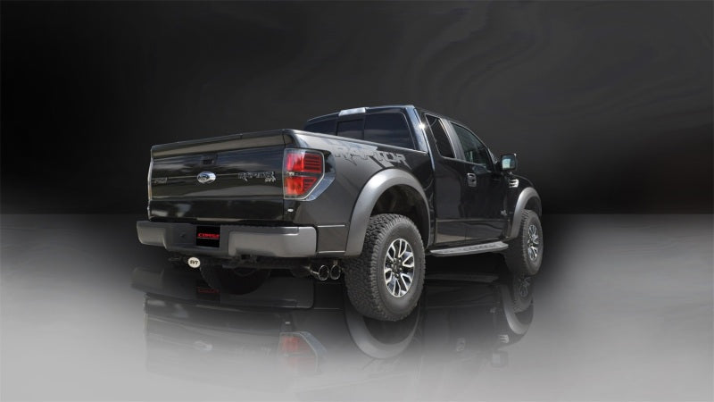 Corsa 11-14 Ford F-150 Raptor 6.2L V8 133in Wheelbase Black Xtreme Cat-Back Exhaust 14759BLK