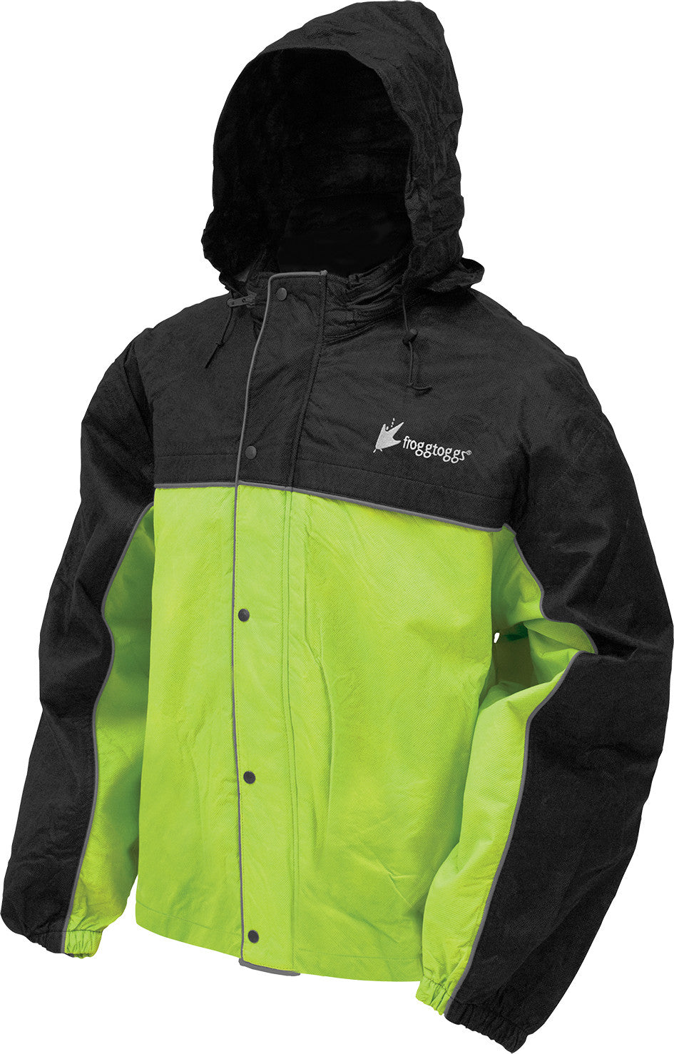 FROGG TOGGS Road Toad Rain Jacket Neon Green/Black Lg FT63133-148LG