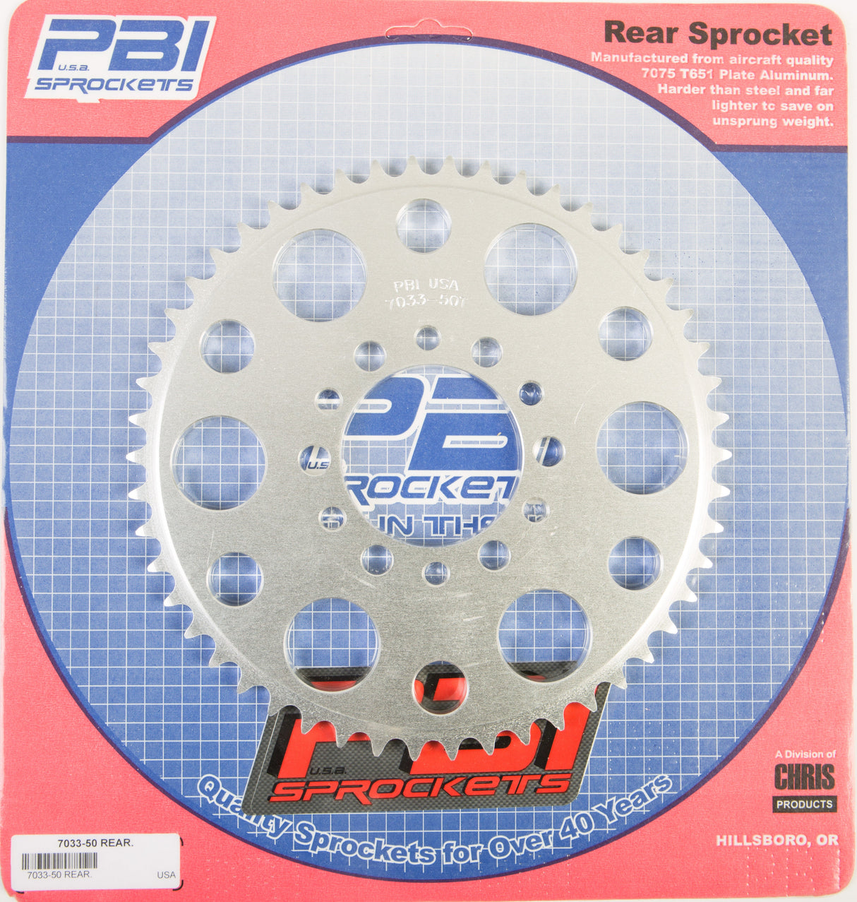 PBIRear Sprocket Aluminum 50t-428 Yam7033-50-2