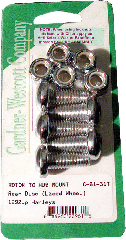 GARDNERWESTCOTT Rear Brake Rotor Torx Torx Buttonhead 92-Up Laced C-61-31T