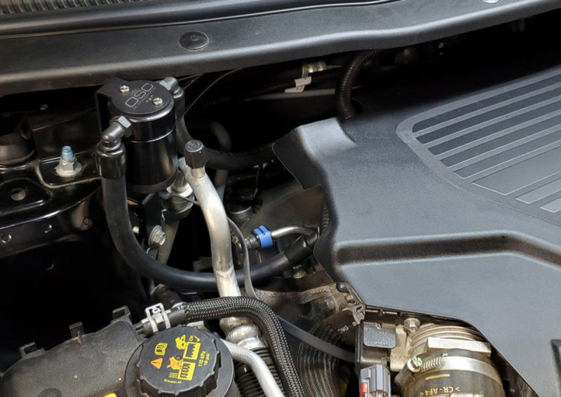 J&L 13-19 Ford Explorer Sport EcoBoost V6 Passenger Side Oil Separator 3.0 - Black Anodized 3022P-B