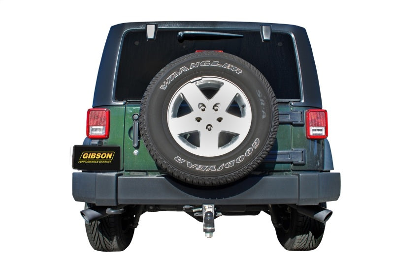 Gibson 10-11 Jeep Wrangler JK Sport 3.8L 2.5in Cat-Back Dual Extreme Exhaust - Black Elite (Ceramic) 17306-B