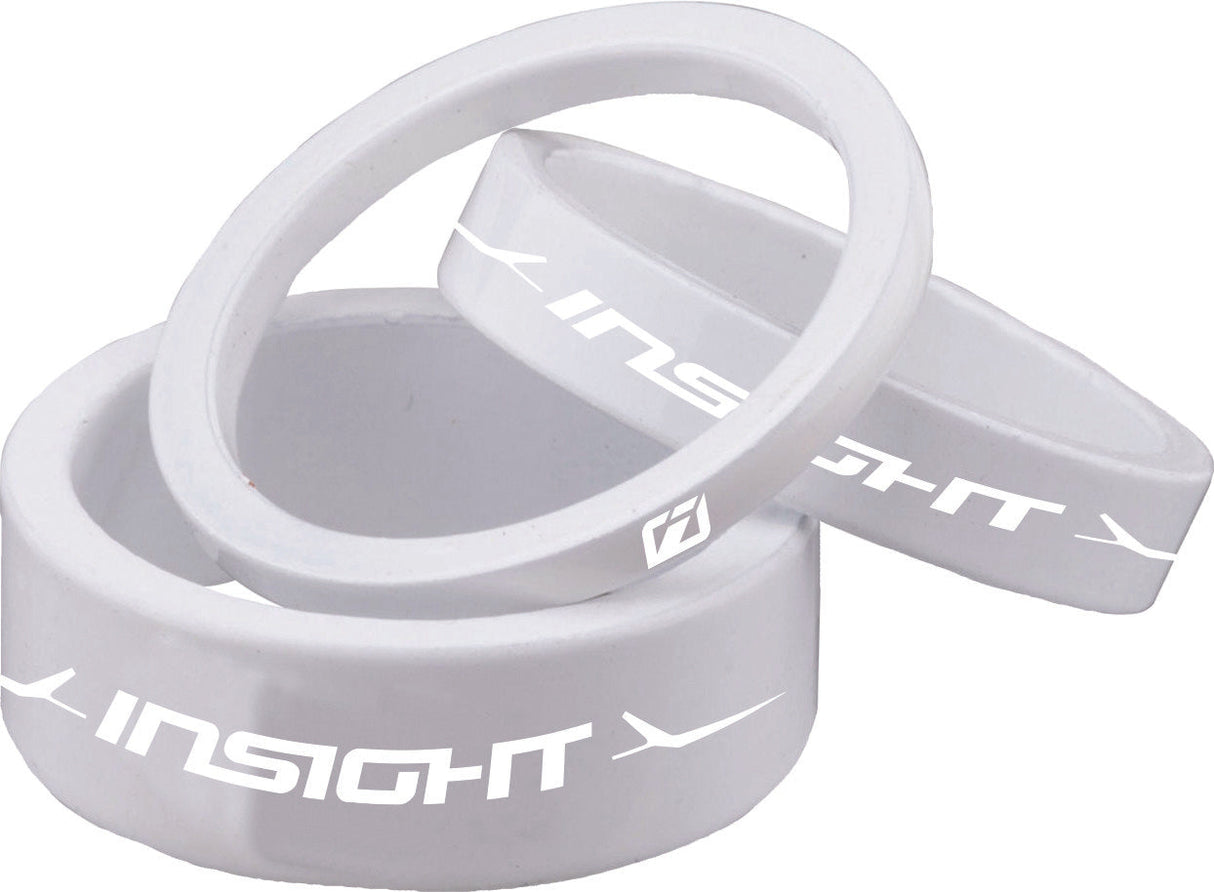 INSIGHT Alloy Headset Spacers White 1" 3mm/5mm/10mm INSP001WHWH