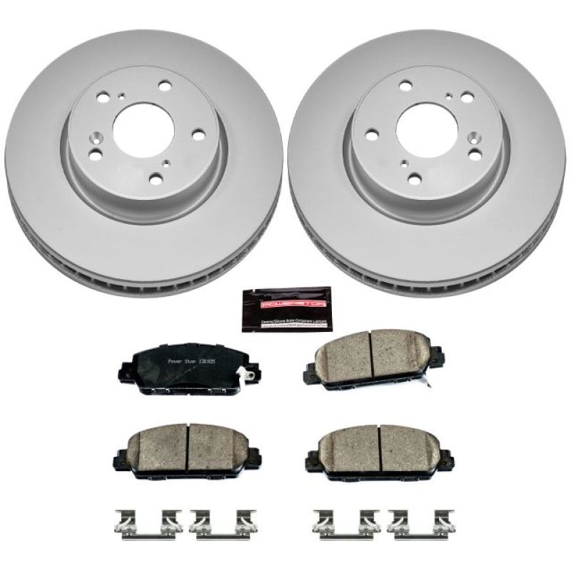 Power Stop 13-19 Honda Accord Front Z17 Evolution Geomet Coated Brake Kit CRK6515