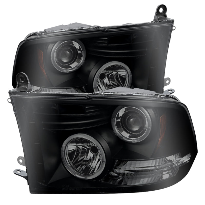 Spyder Dodge Ram 1500 09-14 Projector Headlights Halogen- LED Halo LED - Blk Smke PRO-YD-DR09-HL-BSM 5078407