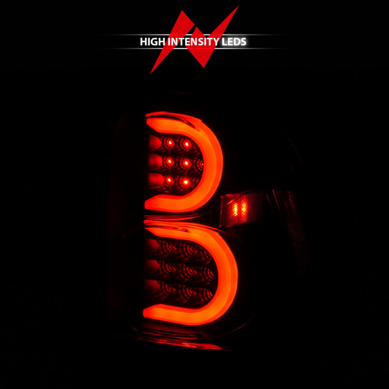 ANZO 2002-2009 Chevrolet Trailblazer LED Tail Lights w/ Light Bar Black Housing Clear Lens 311371