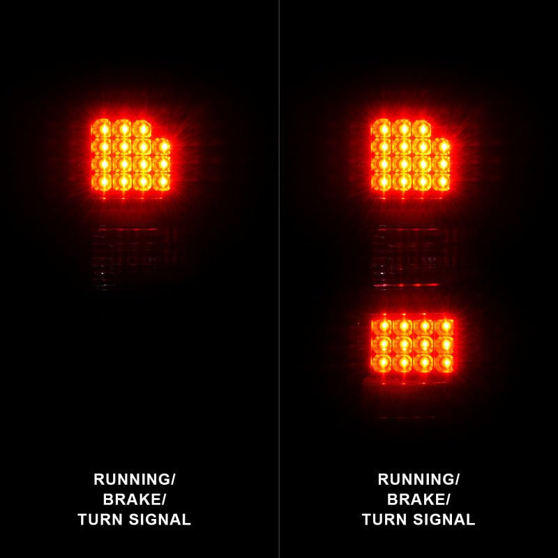 ANZO 2014-2018 GMC Sierra LED Tail Lights Black Housing Clear Lens 311397