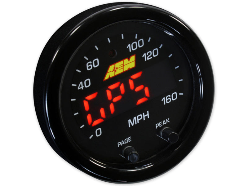AEM X-Series 0-160 MPH Black Bezel w/ Black Face GPS Speedometer Gauge 30-0313