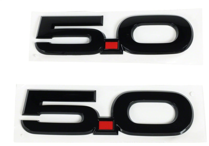 Ford Racing 15-17 Ford Mustang 5.0L Fender Emblem Black M-1447-M50AB