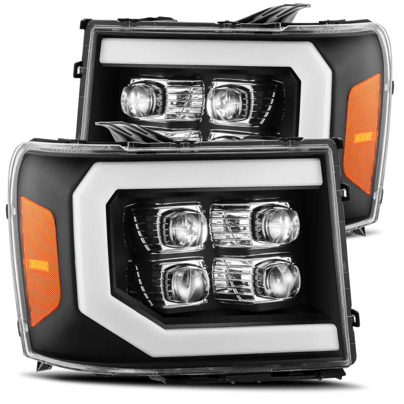 AlphaRex 07-13 GMC 1500HD NOVA LED Proj Headlights Plank Style Chrome w/Activ Light/Seq Signal/DRL 880608