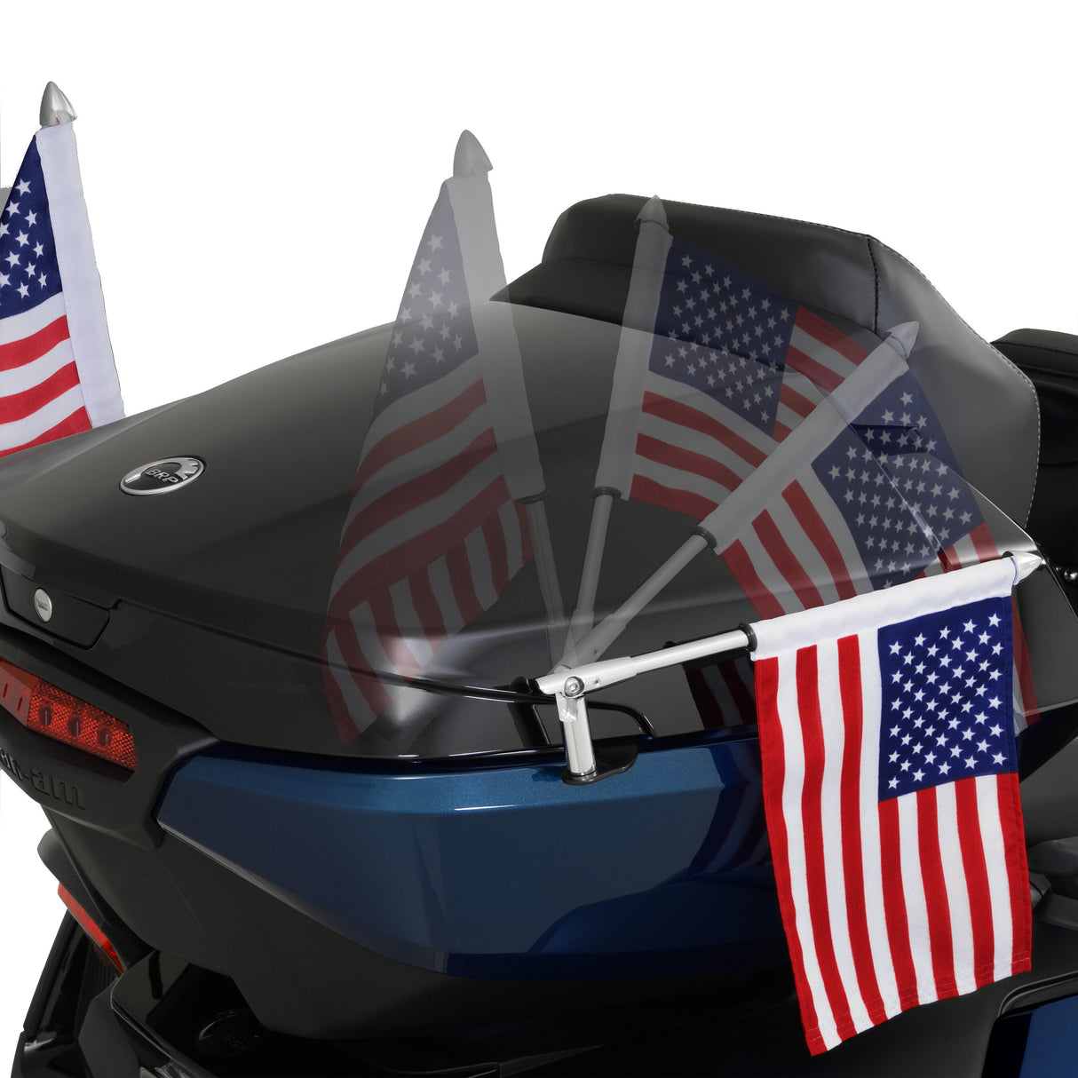 SHOW CHROME (new) Folding Flag Pole Can Right 41-203R