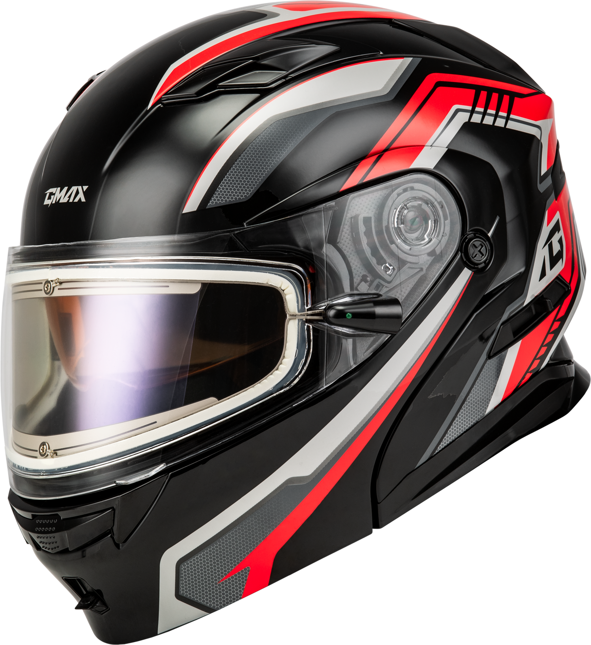 GMAX Md-01s Transistor Snow Helmet W Electric Shield Black/Red Xs M40139153