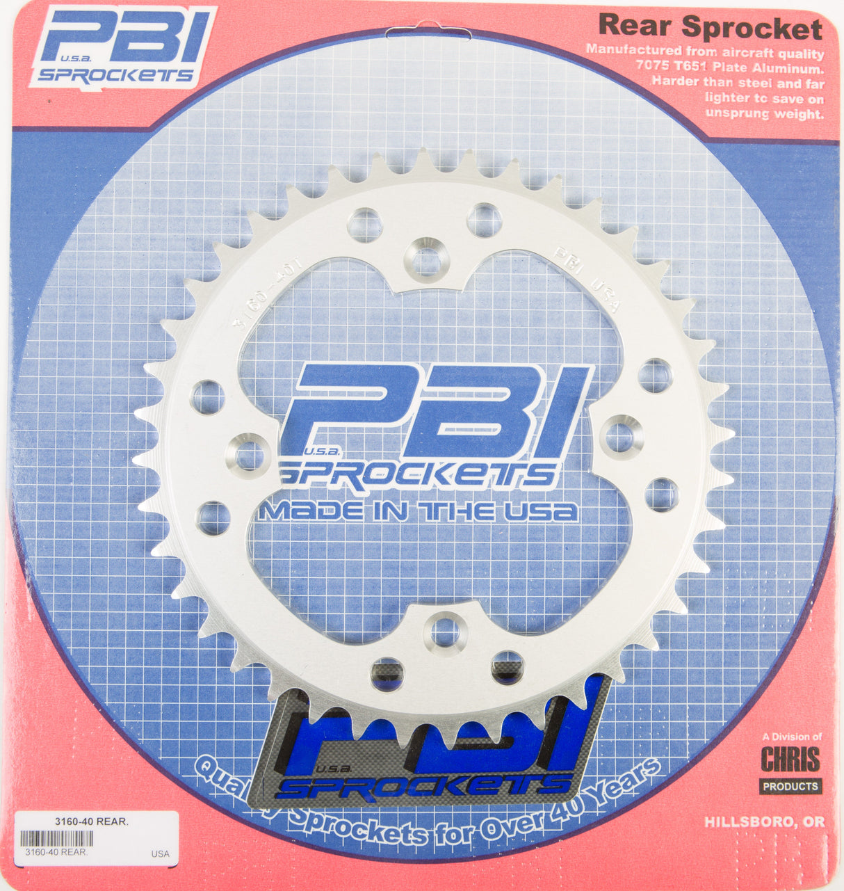 PBIRear Sprocket Aluminum 40t-520 Hon3160-40-3