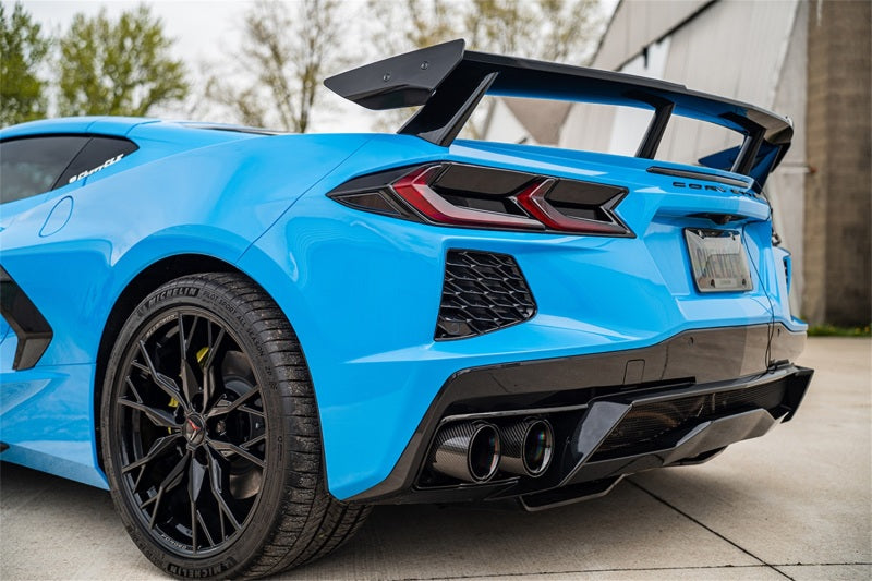 Corsa 20-23 Chevrolet Corvette C8 RWD 3in Xtreme Cat-Back Exhaust w/4.5in Carbon Fiber Black PVD Tip 21102CFBLK