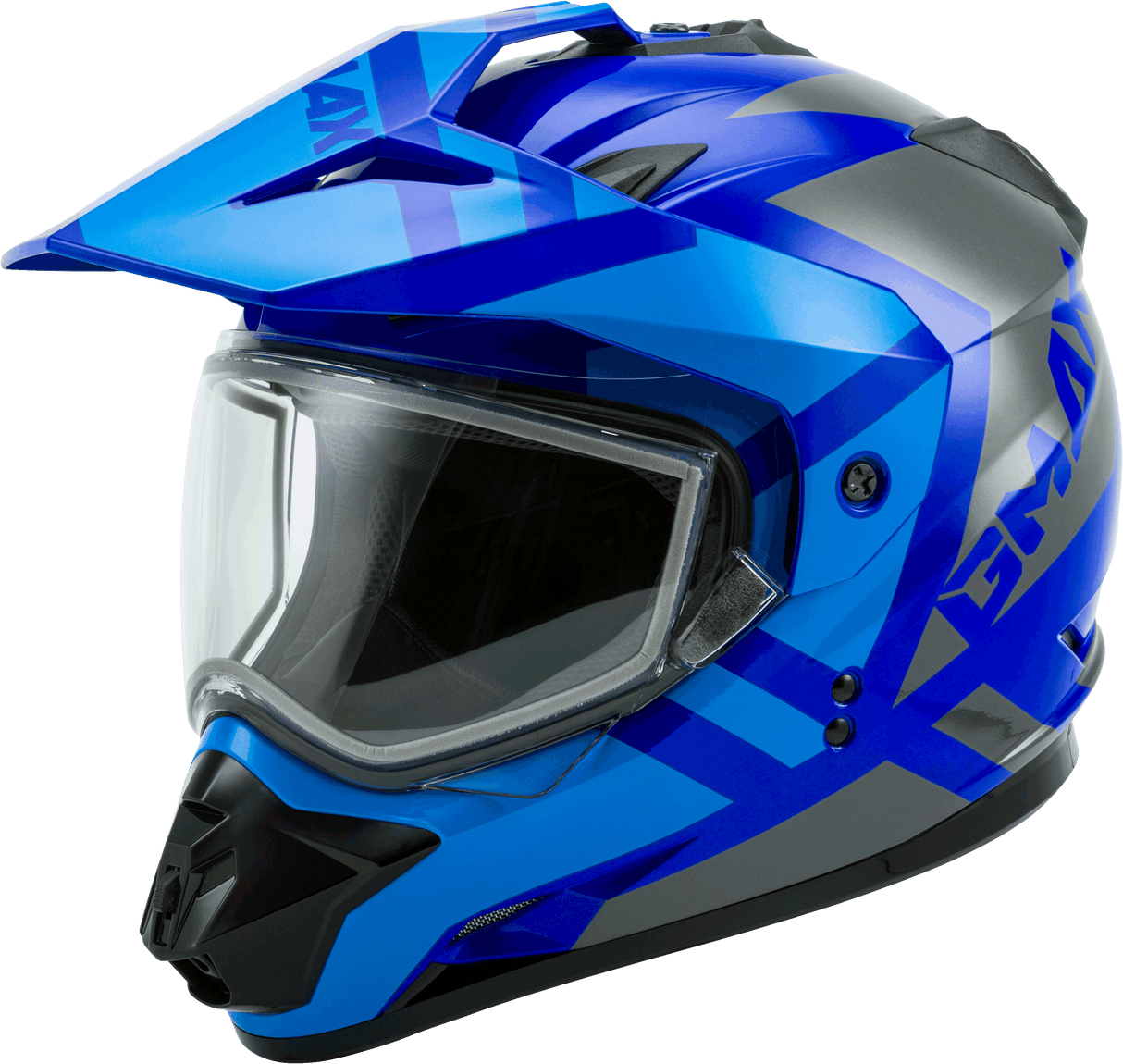 GMAX Gm-11s Dual-Sport Trapper Snow Helmet Blue/Grey Xl G2113047