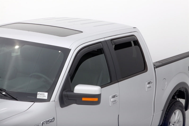 AVS 09-14 Ford F-150 Supercrew Ventvisor In-Channel Front & Rear Window Deflectors 4pc - Smoke 194155
