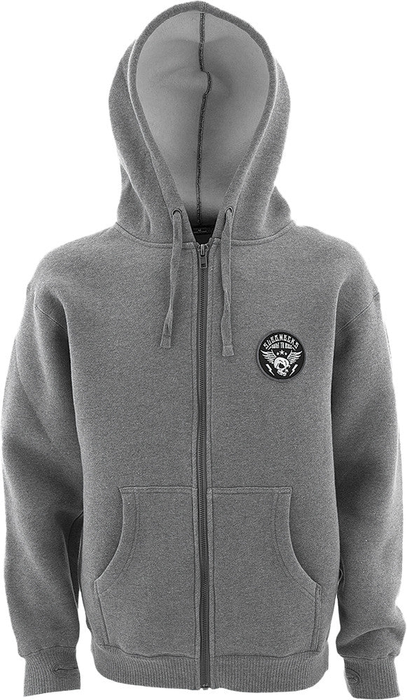 SLEDNECKS Warriors Heavyweight Zip-Up Heather Grey Lg 510534