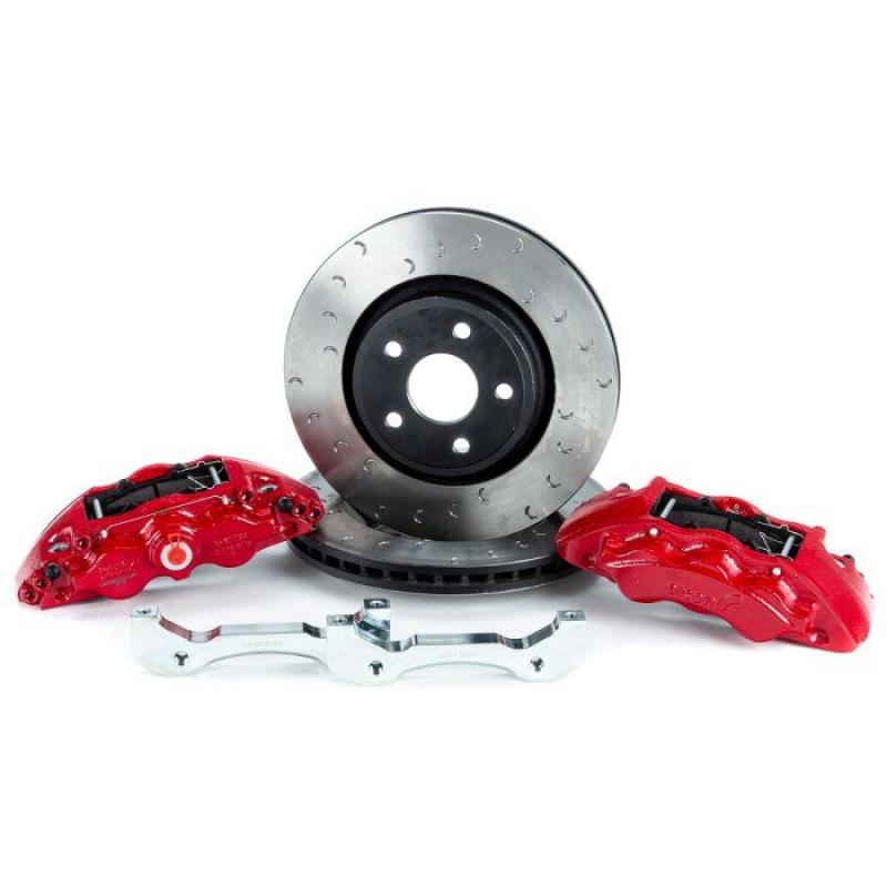 Alcon 2018+ Jeep JL 350x32mm Rotors 6-Piston Red Calipers Front Brake Upgrade Kit BKF1551K06
