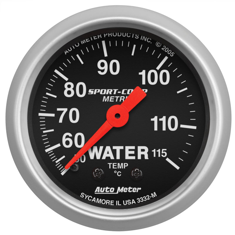 Autometer Sport 2in Water Temp Metric , 50-115 deg. C / Mech 3332-M