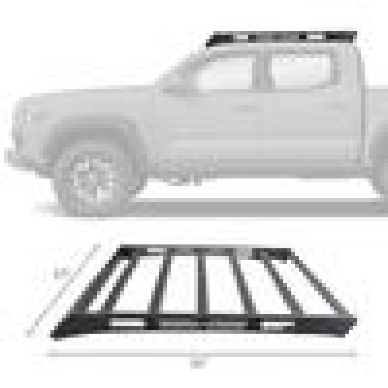 Go Rhino 16-23 Toyota Tacoma DC Ceros Low Profile Roof Rack - Tex. Blk 5933000T