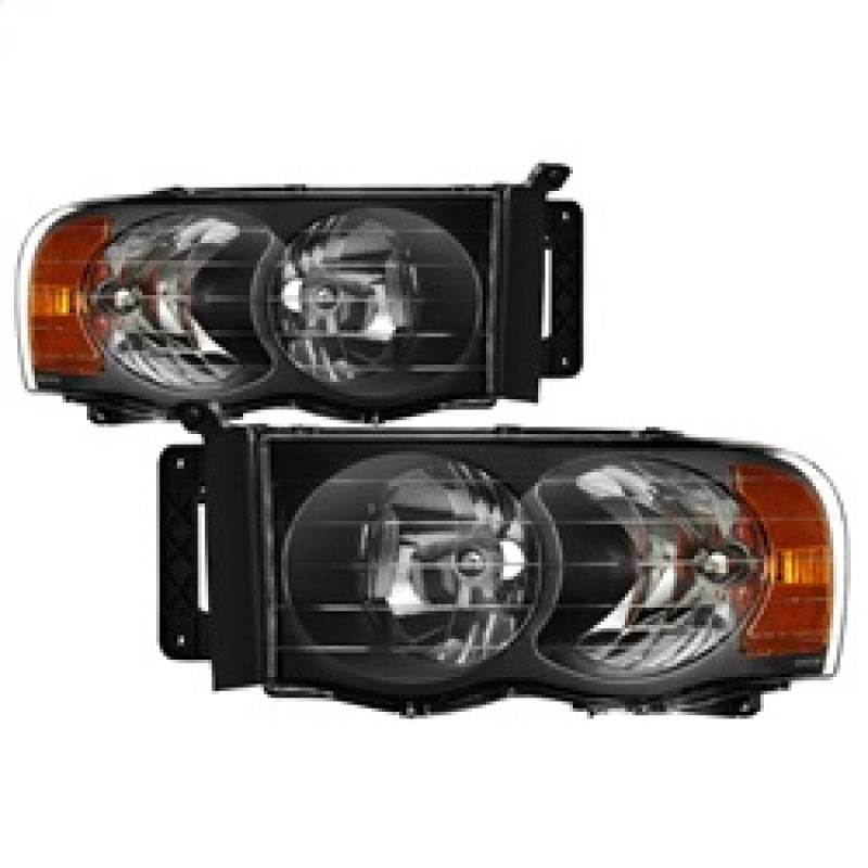 Xtune Dodge Ram 1500 02-05 Amber Crystal Headlights Black HD-JH-DR02-AM-BK 5014313