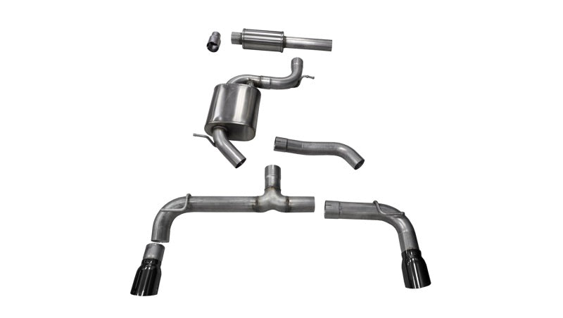 Corsa 14-15 Volkswagen GTI Mk7 Black Sport 3.0in Cat-Back Dual Rear Exit with Single Pro-Series Tips 14834BLK