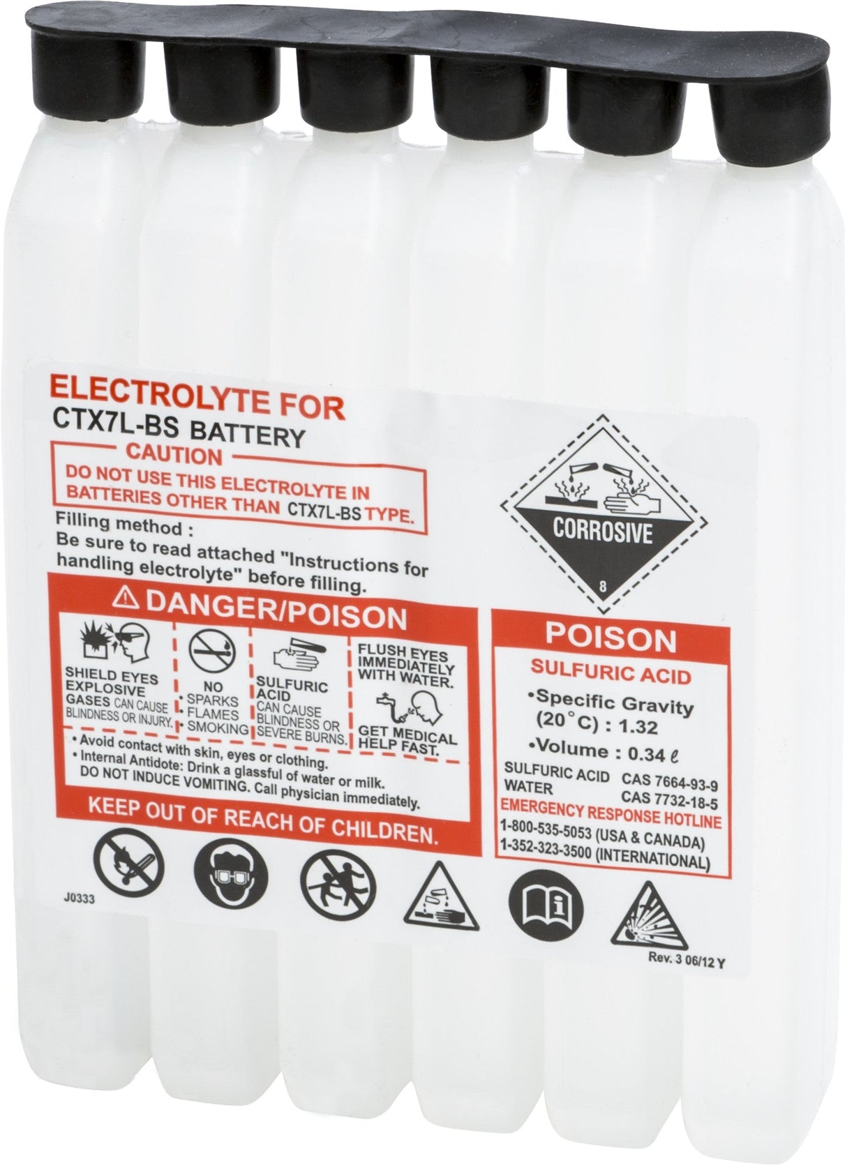 FIRE POWER Sealed Battery Electrolyte Pack 336cc 340CC CTX