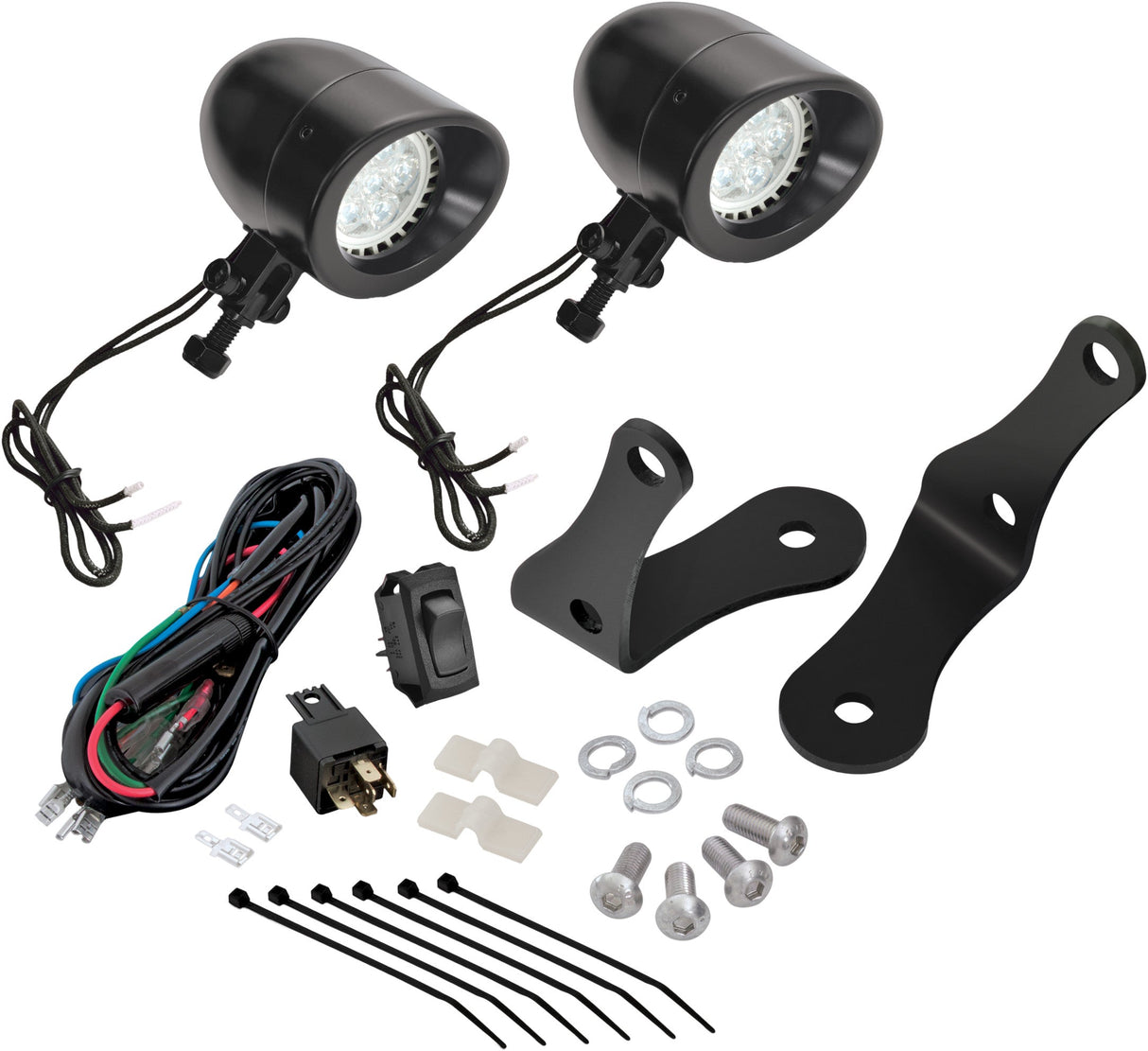 SHOW CHROME (new) Forged Bar Black Led 2 3/8" Victory '10-Up 30-109LBK