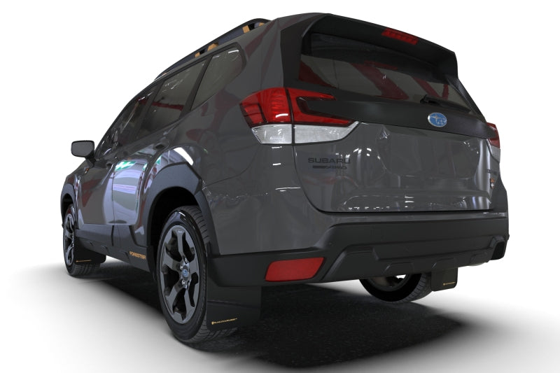 Rally Armor 2022 Subaru Forester (Incl. Wilderness) UR Black Mud Flap w/ Wild Orange Logo MF82-UR-BLK/WOR