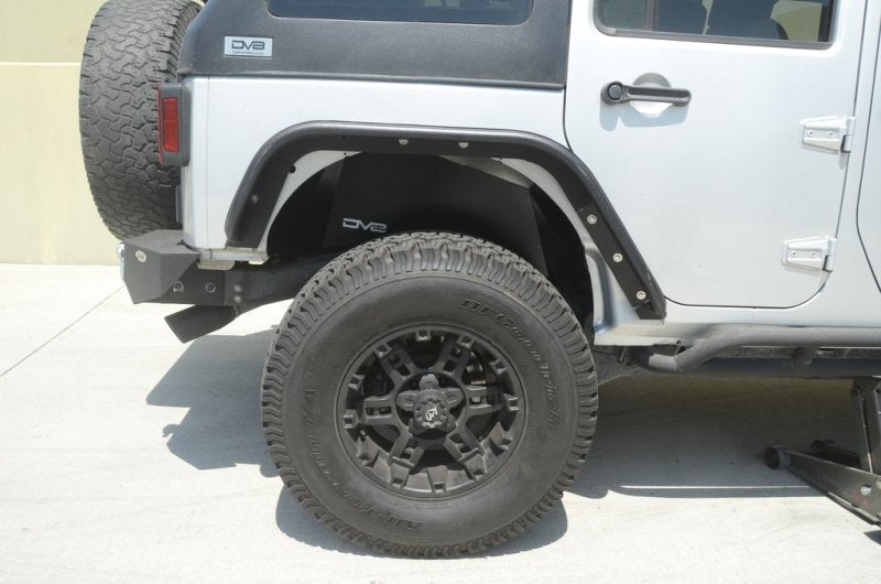 DV8 Offroad 07-18 Jeep Wrangler JK Rear Aluminum Inner Fender - Black INFEND-01RB