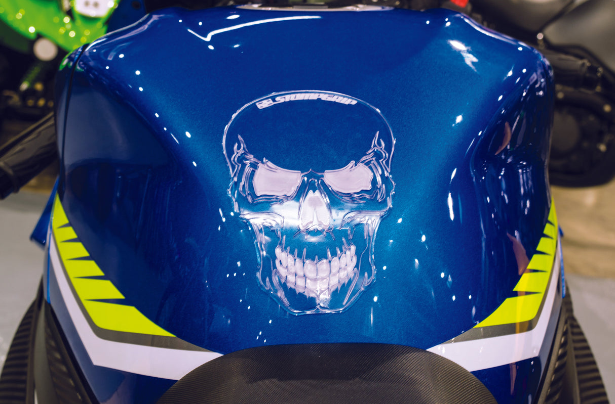 STOMPGRIP Tank Pad Skull Clear/White 51-02-1002