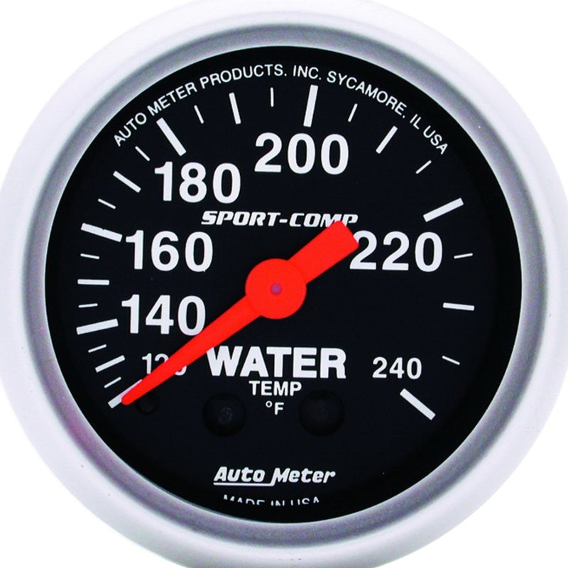 Autometer Sport-Comp 52.4mm 120-240 F Mech 2in Water Temp 3332