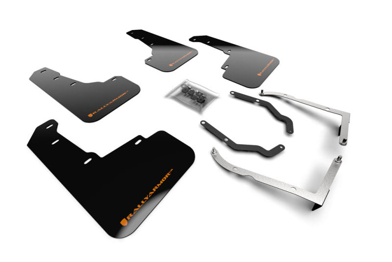 Rally Armor 18-22 Subaru Crosstrek Lift/AT Black UR Mud Flap w/ Orange Logo MF46-LTUR-BLK/OR