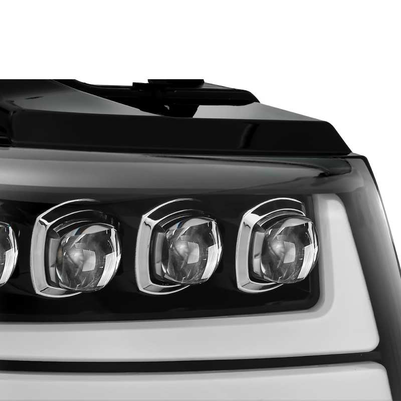 AlphaRex 07-13 Chevy Avalanche NOVA LED Proj Headlights Plank Style Gloss Black w/Activ Light/DRL 880287